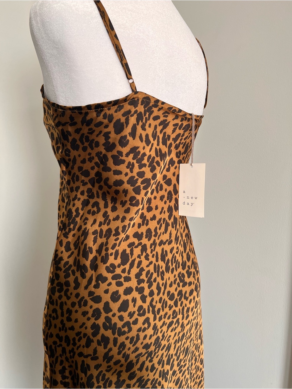 a new day Leopard Print Slip Midi Dress in Brown and Black - Picture 2 of 3